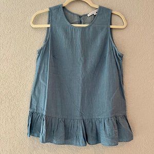 Amanda Uprichard Peplum Linen Blouse